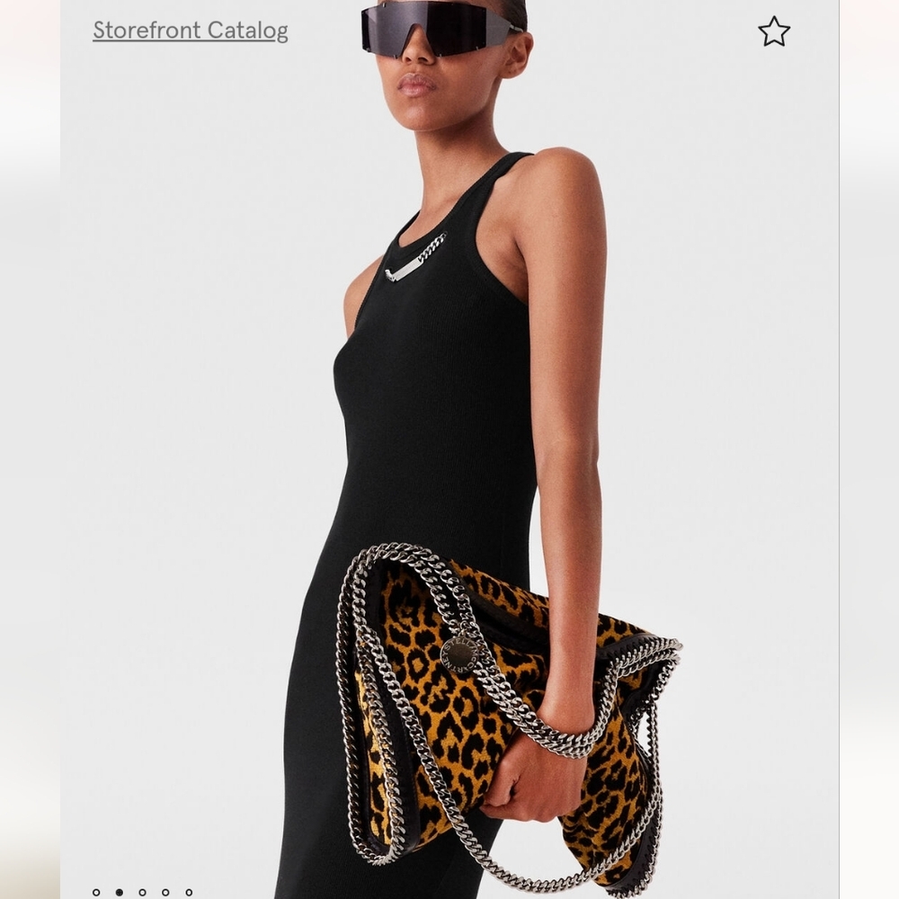 Stella McCartney Falabella Tote Bag in Leopard Print w/Chain Link Straps